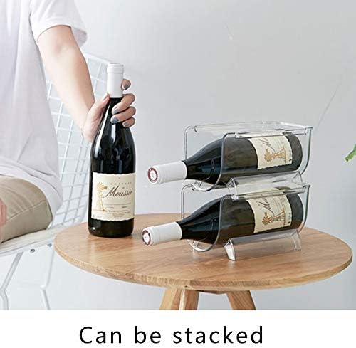 2 Pack Plastic Stackable Water Bottle and Wine Rack Storage Organizer