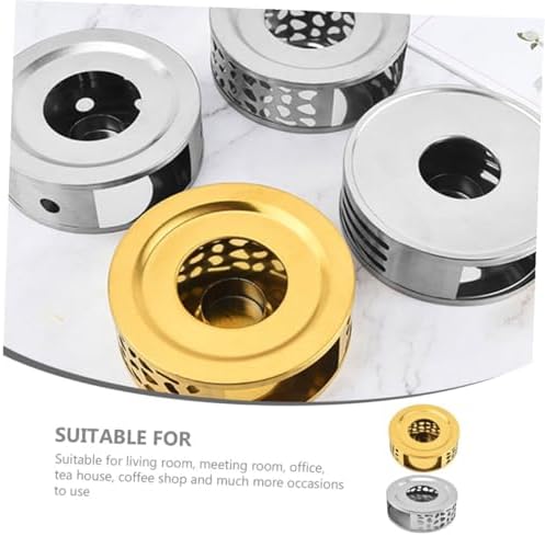 Stainless Steel Teapot Warmer Base Xmas 2 Pcs with Tealight Holder
