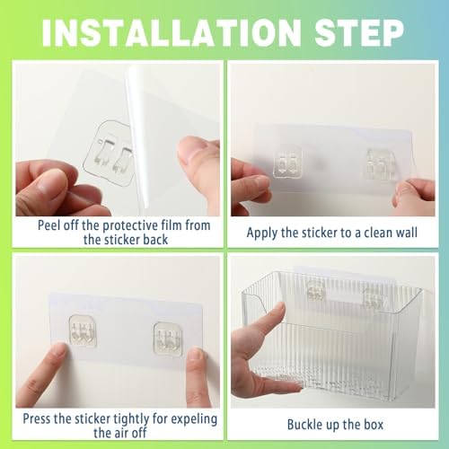 SiliFine 8 Pcs Cabinet Door Organizer Bin Wall Mount