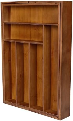 happimess Hudson Kitchen Drawer Organizer 12.2" Bamboo 8-Slot, Brown
