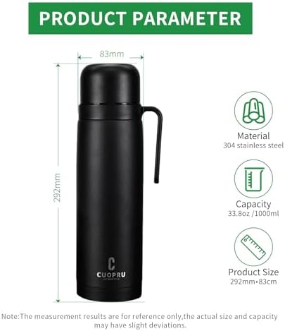 CUOPRU Vacuum Insulated Bottle for Yerba Mate, Coffee, Tea, Water