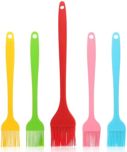 5 Piece Silicone Basting Brush Set for Barbecue and Pastry