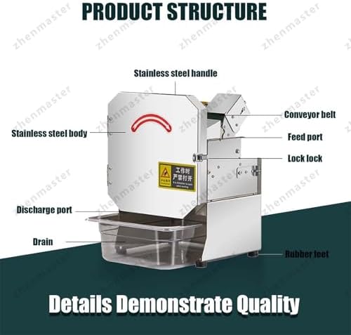 300W Commercial Vegetable Chopper, 1.5-35mm Adjustable Blade