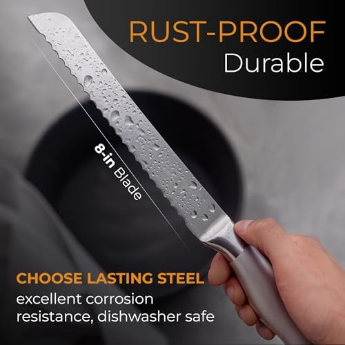 Orblue Serrated Bread Knife, 8-Inch Blade