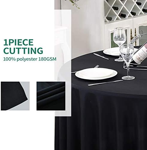 Surmente 108 Inch Black Tablecloths for Round Tables