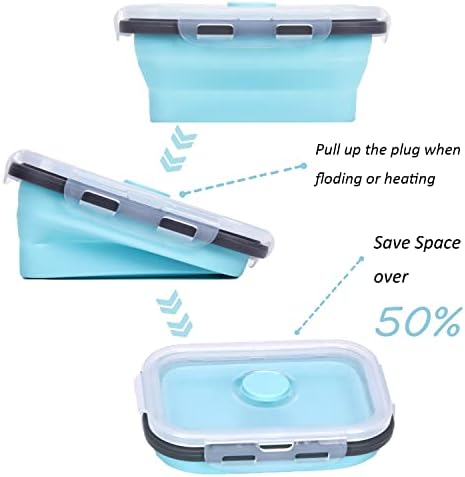 Collapsible Silicone Food Storage Containers, Set of 4 Foldable