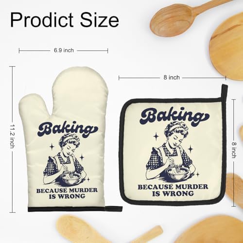 DYJYBMY Funny Baking Oven Mitt and Pot Holder Set