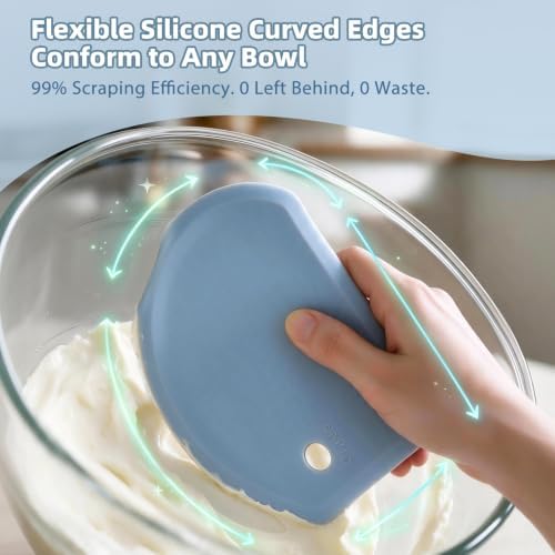 Silicone Dough Scraper with Metal Core Flexible Bowl Scraper Bread