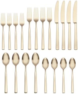 Oneida Ryder Champagne Satin 20-Piece Silverware Set for 4, Flatware