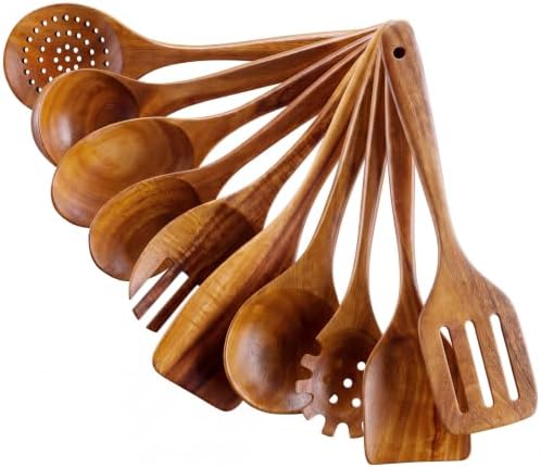 10-Piece Teak Wood Kitchen Utensil Set