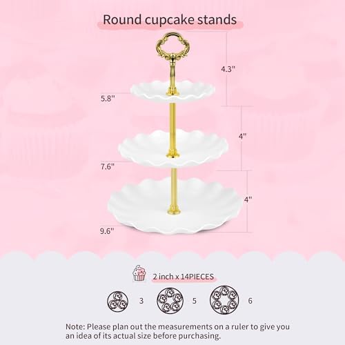 Pack of 11 NWK Cake Stand Set of Cupcake Stand, Tray & Table Cloth