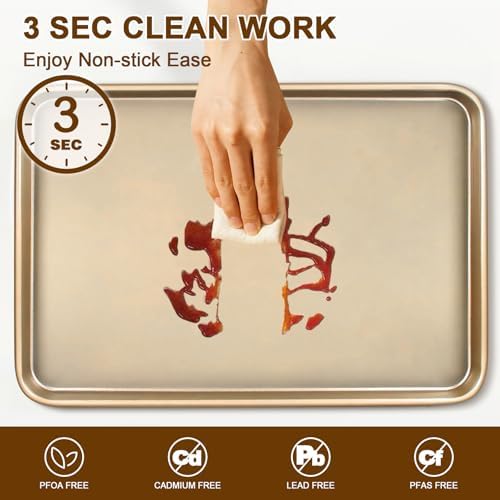 Wildone Baking Sheet Pan Set of 2, Nonstick Cookie Sheets for Baking