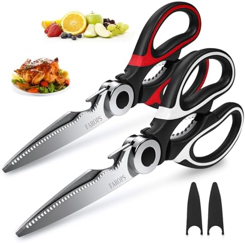 Heavy Duty Kitchen Scissors 2-Pack, Ultra Sharp Stainless Steel Meat