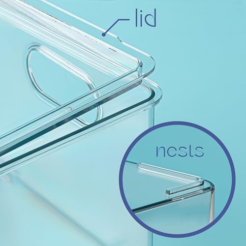 primebox Clear Stackable Storage Bins with Lids, 2 Pack
