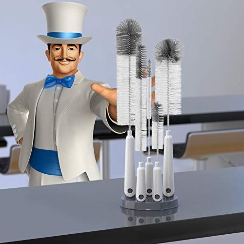 MR.SIGA 5 Pack Bottle Brush Cleaning Set, White