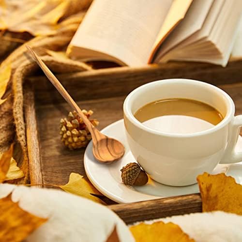 WONDERFUL 100% Natural Olive Wood Long Handle Spoons for Coffee, Tea