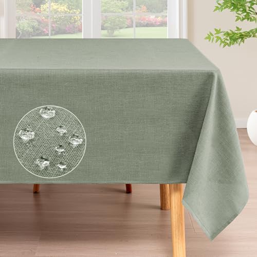 H.VERSAILTEX Linen Table Cloths Square 60 x 60 Inch Premium Tablecloth