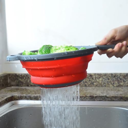 Kitchen Collapsible Colanders Set,Collapsible Colanders with