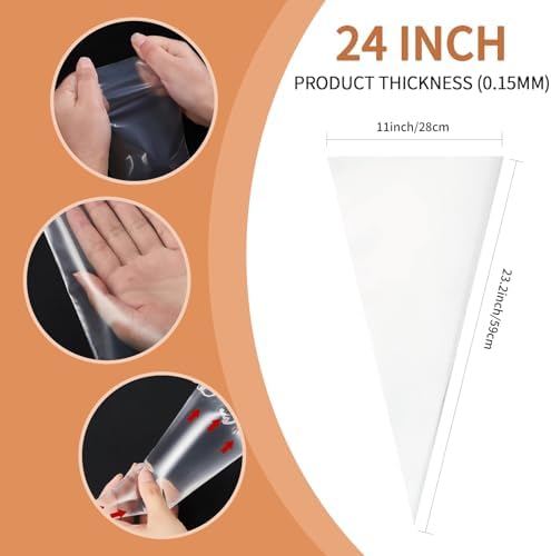 24 Inch Disposable Cake Piping Bags, 50pcs
