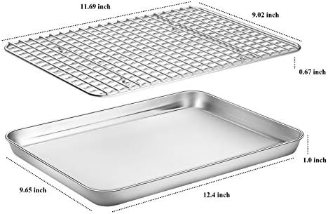 Baking Sheet with Cooling Rack Set [2 Sheets + 2 Racks], Deedro