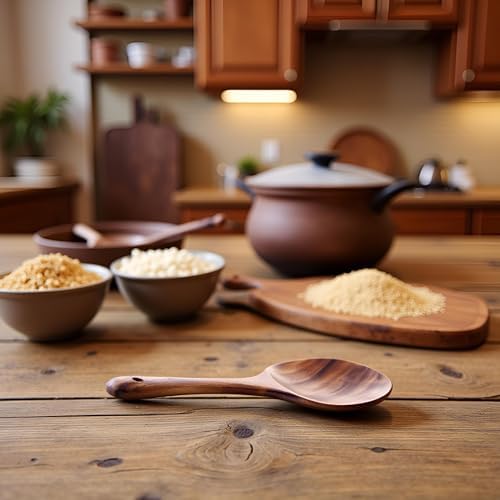Natural Wooden Rice Spoon Non-stick Wooden Rice Paddle Rice Scooper
