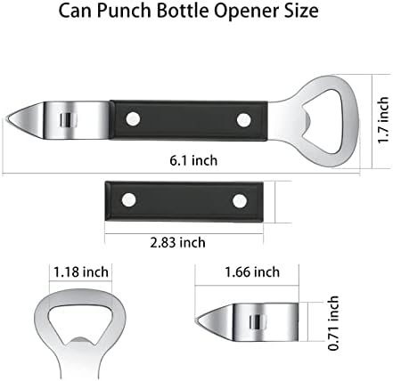 HANCELANT Can Punch Bottle Opener, Manual Stainless Steel Can Opener