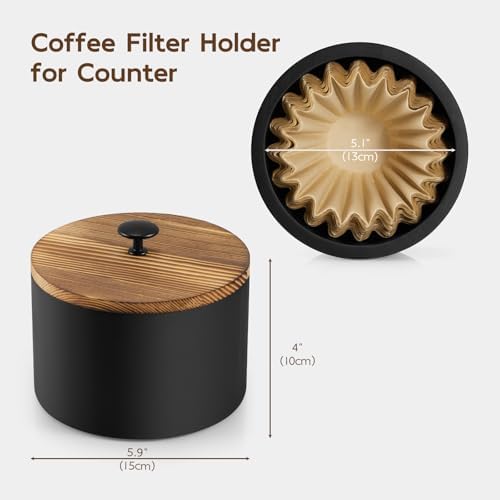 Wood Coffee Filter Holder, Black