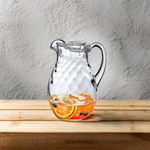 Abby - Bubbly Whirly - Plastic Pitcher (64 oz, 2 Quart), Clear Water