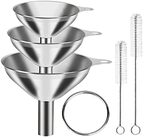 6 Pcs Stainless Steel Mini Funnels for Kitchen use. Large Tiny Small