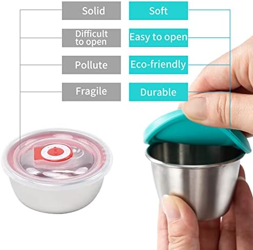 Freshmage 6-Pack 2.4oz Stainless Steel Dressing Container with