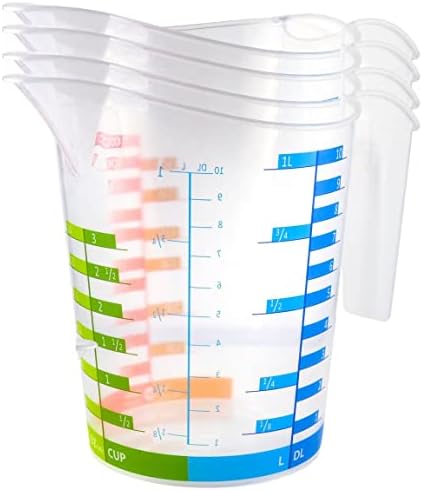 Plastic Measuring Cup For Liquids 4 -Cup With Easy To Read