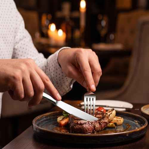 LIANYU 40-Piece Heavy Duty Silverware Set for 8, Stainless Steel Flatware