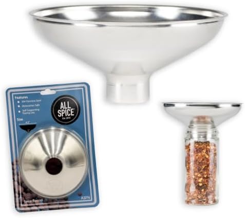 AllSpice Spice Funnel Metal Stainless Steel 18/8 (1" Bottom)