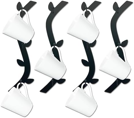 4pcs Metal Coffee Mug Holder Wall Mounted, Coffee Mug Rack and Cup