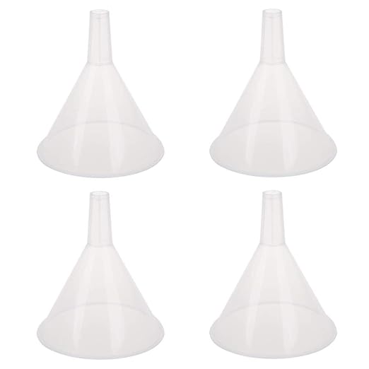 DEDC 4 Pack Clear Plastic Filter Funnel, Small Oil Funnels by DEDC