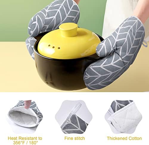 AUAUY Oven Mitts and Pot Holders, 6PCS Set, 392°F
