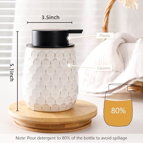 Foaming Soap Dispenser, 12OZ Ceramic Foam White Hand Soap Dispenser