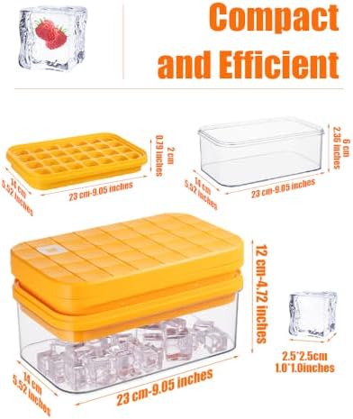 Brigii Ice Cube Tray with Lid & Storage Bin, 56 Cubes Ice Trays for