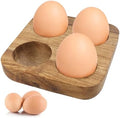 4-Slot Wooden Egg Tray for Refrigerator