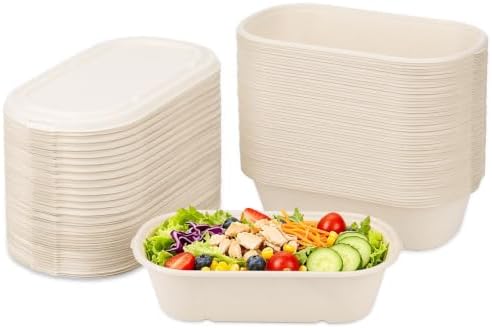 50 Pack 34 fl oz Meal Prep Containers with Lids, Take Out Food Boxes