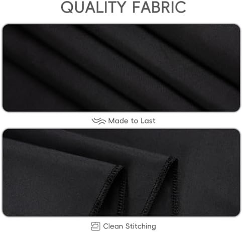 8 Pack Black Tablecloth 60 x 102 Inch Polyester Table Cloth for 6 Foot