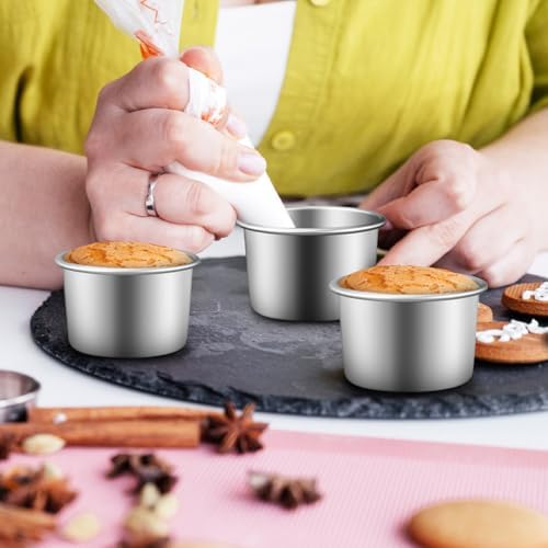 5Pcs 2-Inch Round Cake Pans with Removable Bottoms, Small Aluminum