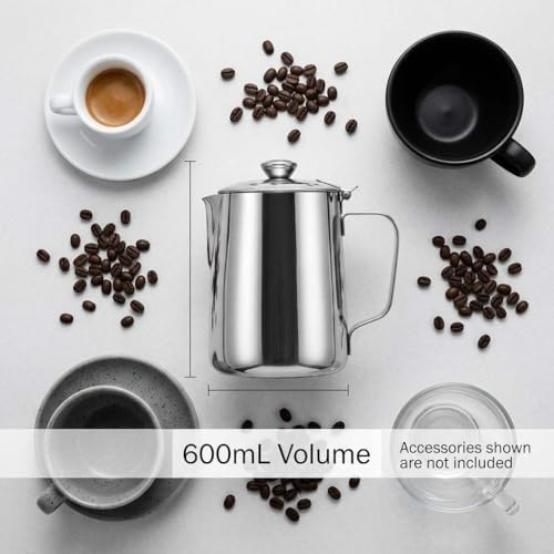 QWORK 600 mL 304 Stainless Steel Coffee Cup, Milk Frothing Pitcher