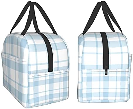 Plaid Blue Check Insulated Lunch Bag