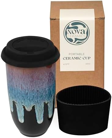 NOVA CERAMICS Coffee Tumbler – Travel Mug - On the Go Coffee Mug