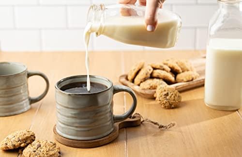 KooK Glazed Coffee Mugs, Ceramic, Microwave & Dishwasher Safe, 13 oz