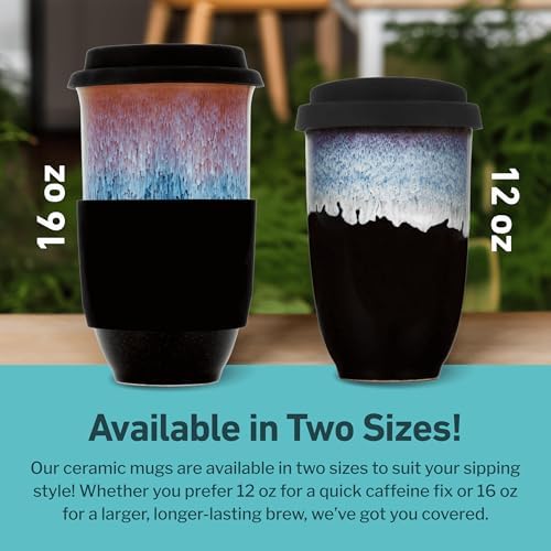 NOVA CERAMICS Coffee Tumbler – Travel Mug - On the Go Coffee Mug