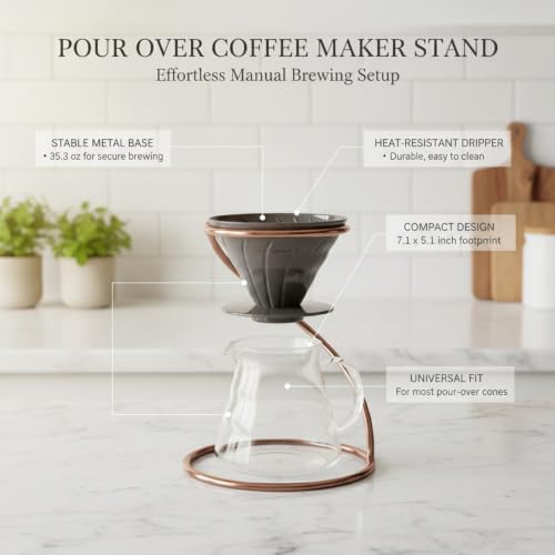 Pour Over Coffee Dripper Stand, Stable Metal Base with Heat-Resistant