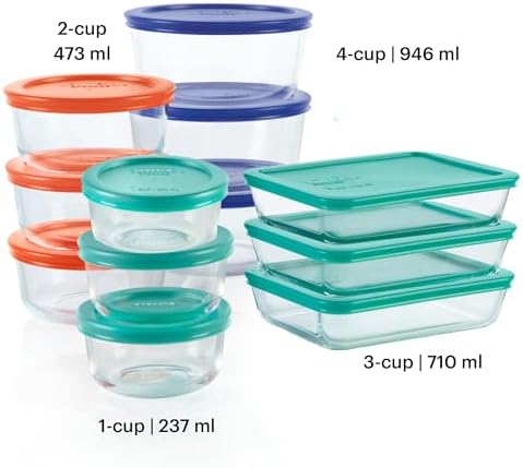 Pyrex Simply Store 12-Pack Glass Food Storage Containers Set