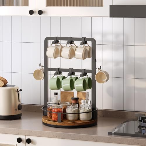 HOOBRO Coffee Bar Organizer, Coffee Pod Holder, Spins 360-Degrees